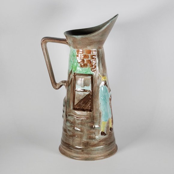 Vintage Hand-painting Tavern Scene Jug Vase by H. J. WOOD LTD BURSLEM ENGLAND - Picture 3 of 7